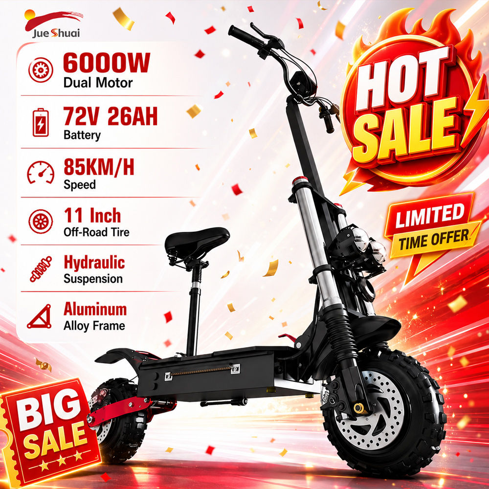 6000W High Power Dual Motor Electric Scooter Aluminum Alloy Folding Frame Off-Ro