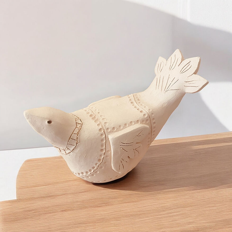 Miniatura: Pássaros em cerâmica natural