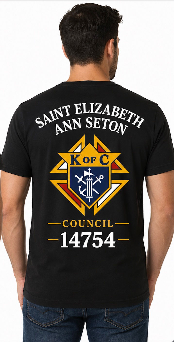 Saint Elizabeth Ann Seton – Council 14754 T-Shirt - Black