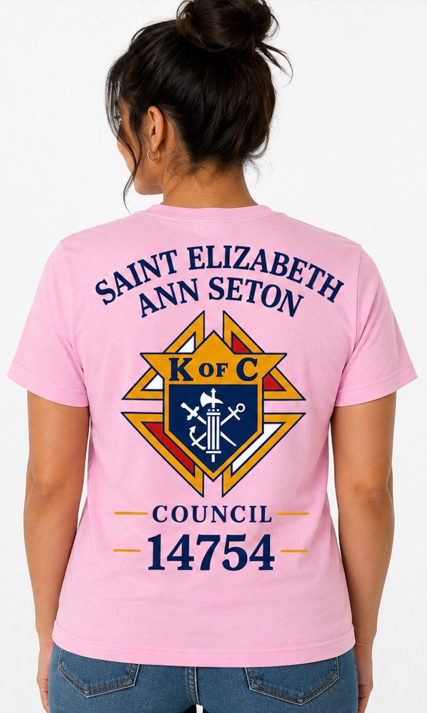 Saint Elizabeth Ann Seton – Council 14754 T-Shirt - Pink