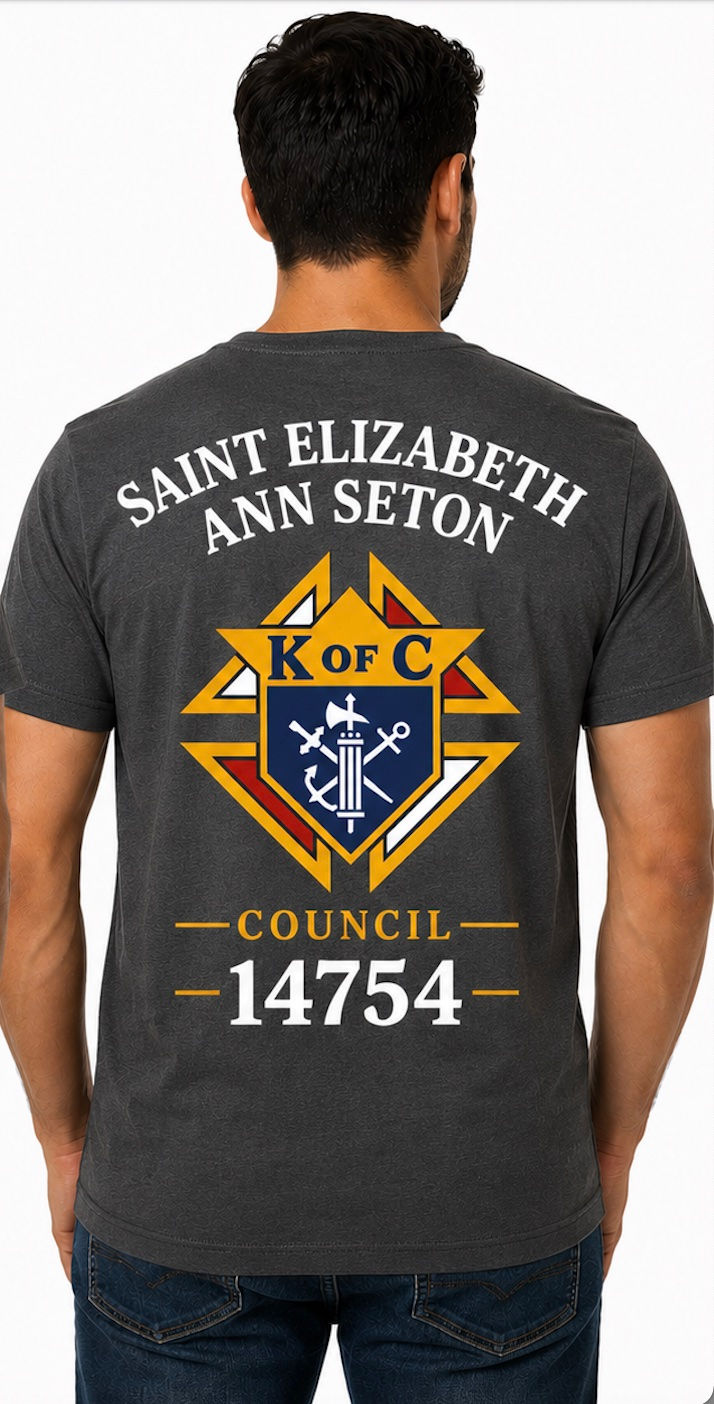Saint Elizabeth Ann Seton – Council 14754 T-Shirt - Charcoal
