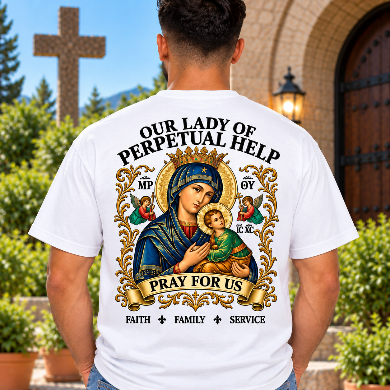 Our Lady of Prepetual Help - Essential Cotton T-Shirt White