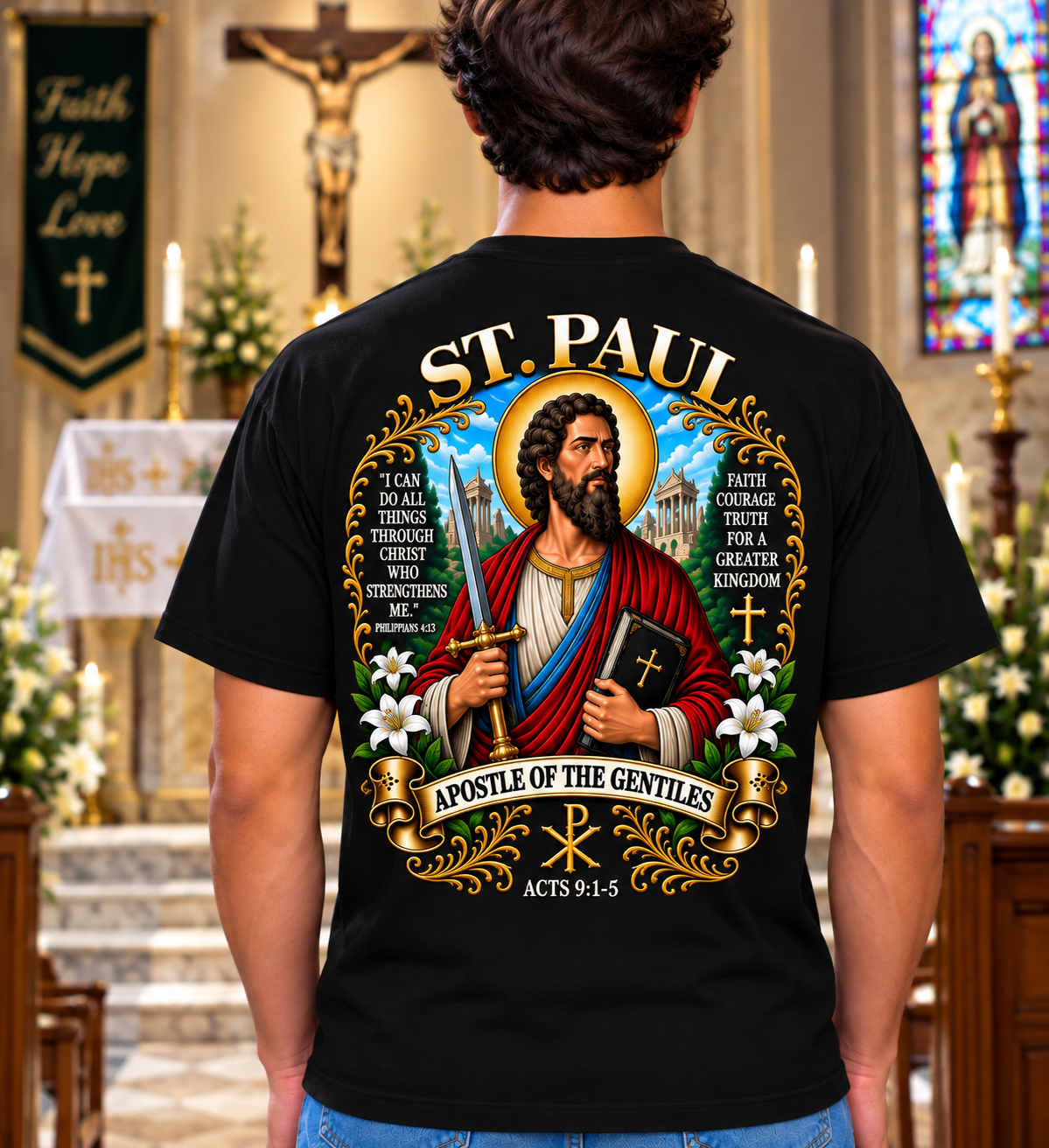 St Paul - Unisex Sorona Crewneck T-Shirt Black