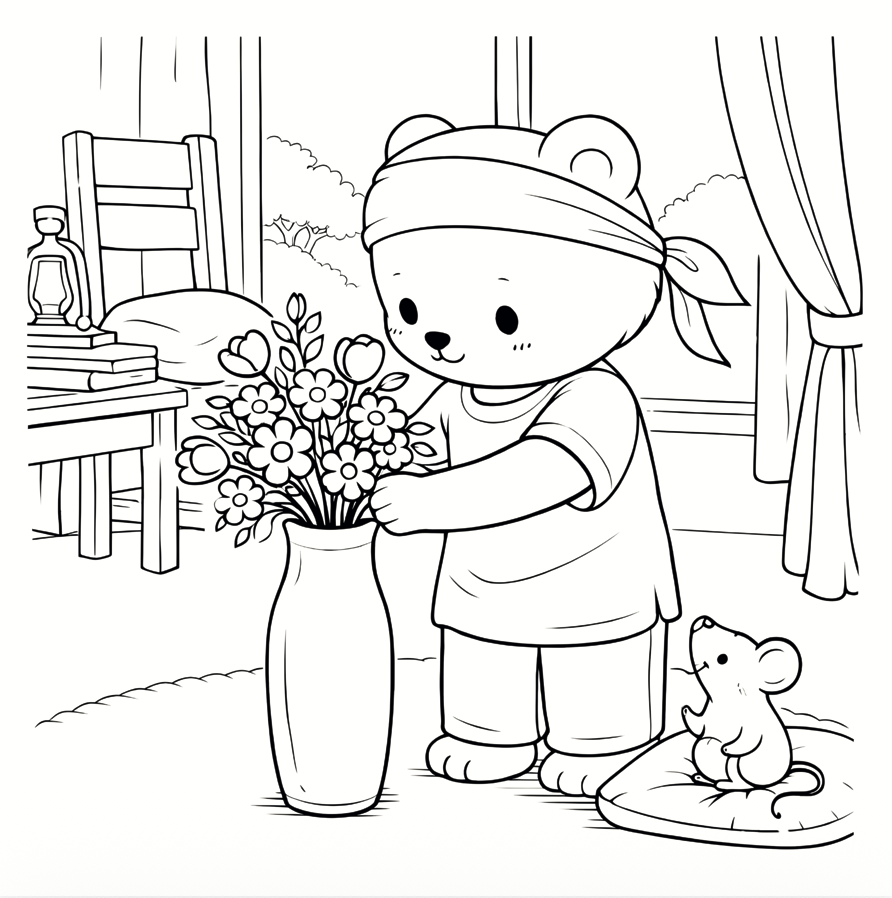 Thumbnail: The Bears Flower Garden | A Coloring Book of Gentle Moments & Blooming Scenes