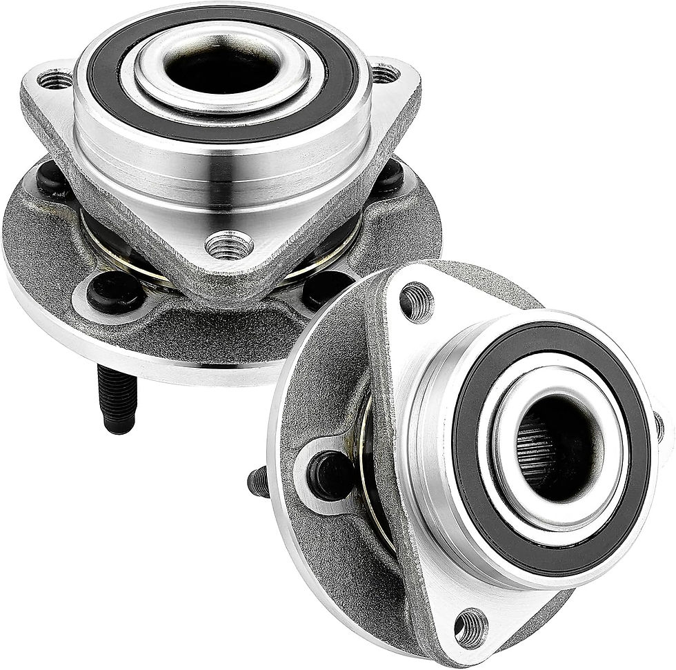 Two new wheel hub bearings in a close up shot for sale.