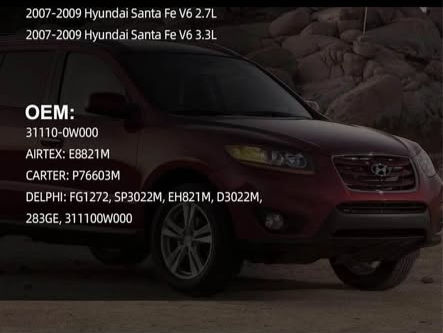 Thumbnail: 2009 Hyundai Santa Fe V6 2.7L and 3.3L Front Turn Signal Lights Lamps Passenger Side