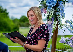 Kelly Hawes Celebrant officiating a wedding ceremony