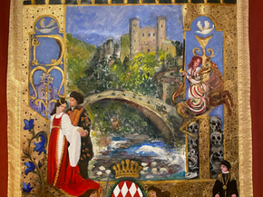 POUR AOÛT MÉDIÉVAL 2024 UN CARBASO REPRÉSENTANT UNE SECTION DE L'HISTOIRE DE VINTIMILLE, LA DORIA DE DOLCEACQUA ET LES GRIMALDI DE MONACO, PAR LE PEINTRE MENTONAIS CONY SHESSON (VIDÉO)