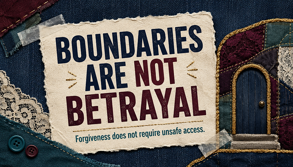 BOUNDARIES ARE NOT BETRAYAL — Forgiveness does not require unsafe access.