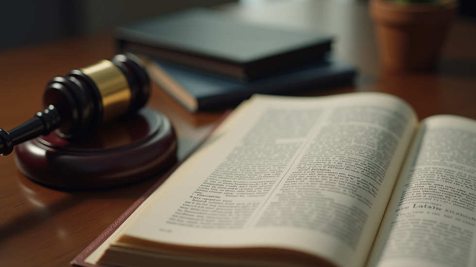 Close-up view of a legal book on a desk