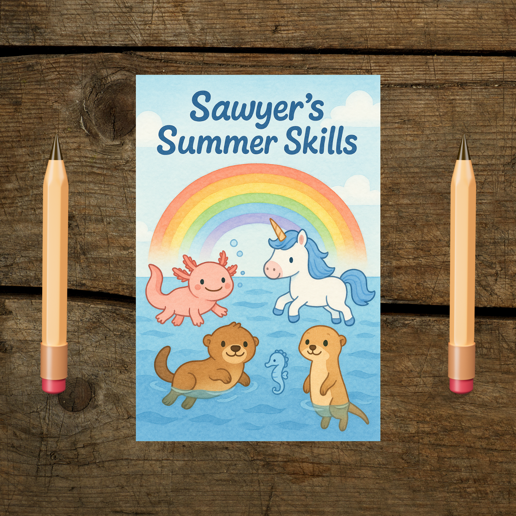 🌞 Personalized Summer Skills Notebook (Printed and Laminated))