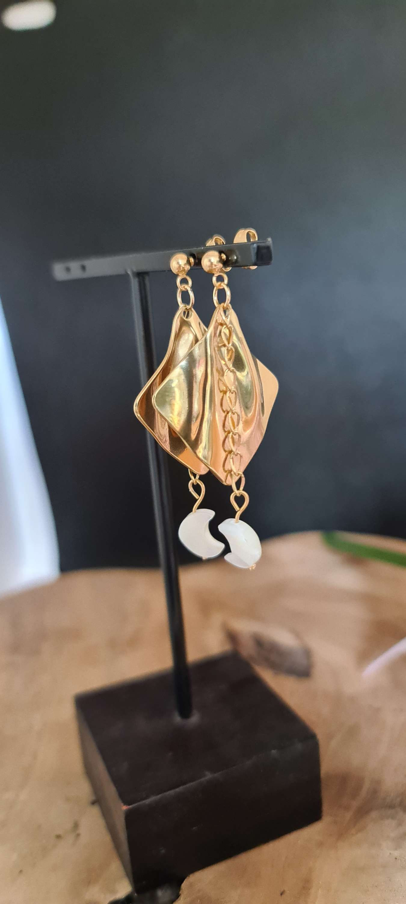 Boucles d'oreilles🌙 Lune nacre 🌙