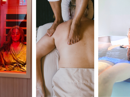 sauna, cold plunge, massage