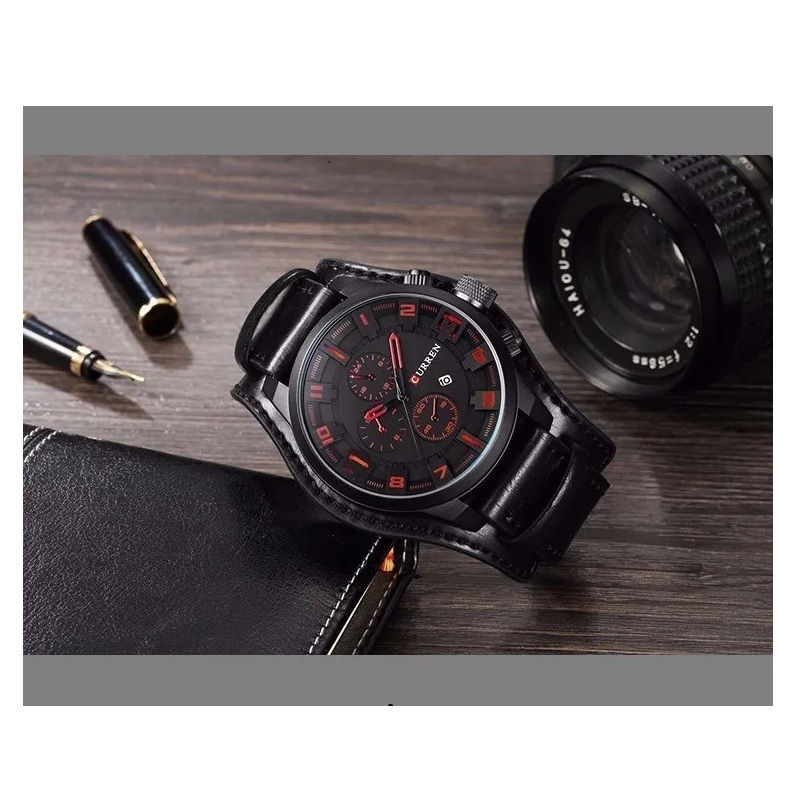 Miniatura: Relógio Esportes Curren 8225 Bracelete de Couro Original