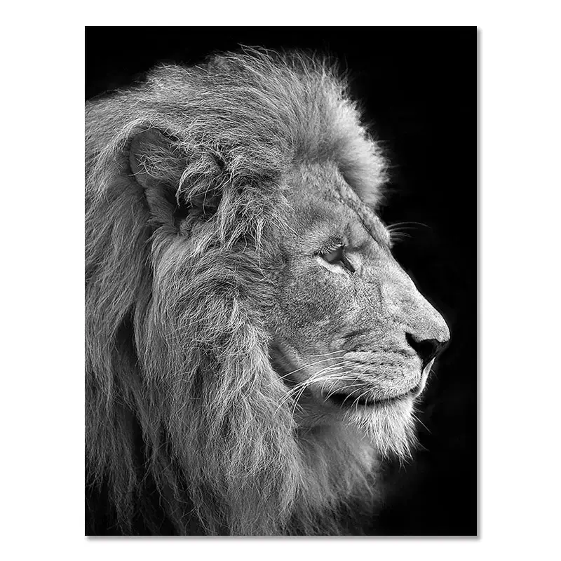 Thumbnail: Canvas Painting Animal Wall Art Lion Elephant Deer Zebra Posters and Prints Wall