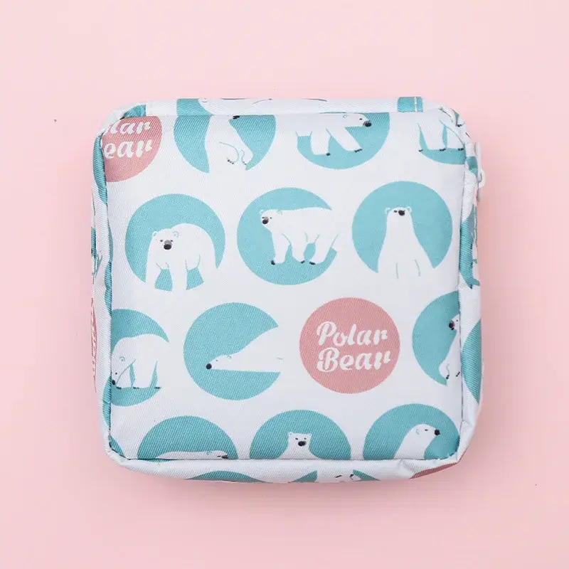 Thumbnail: Women Sanitary Napkin Tampon Storage Bag Cute Sanitary Pad Pouches Portable