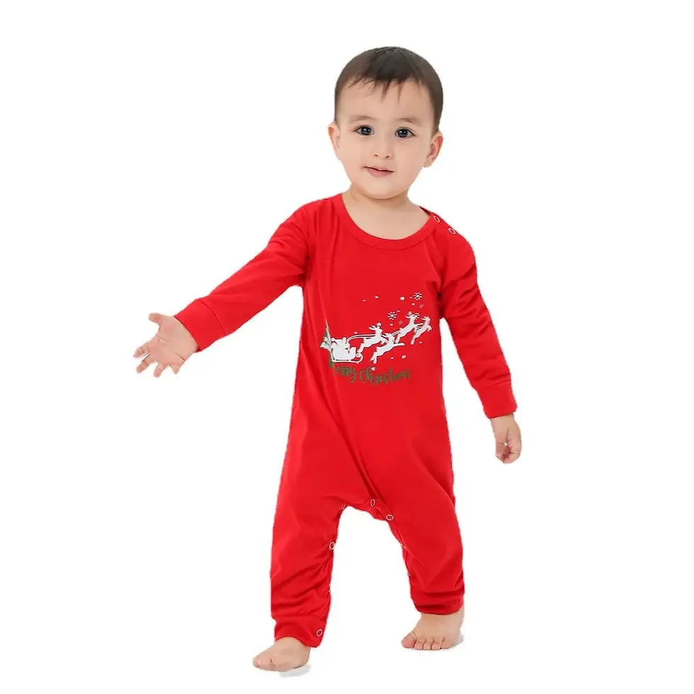 Thumbnail: Baby Kids Christmas Pajamas Pyjams Family Matching Boy Girls Deer Santa Claus