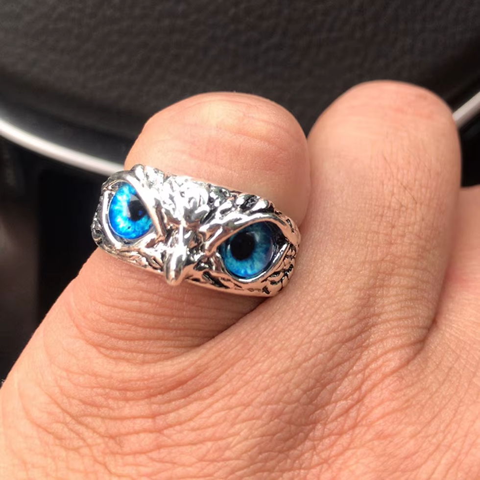 Thumbnail: Fashion Charm Vintage Owl Ring for Men Women Cute Animals Owl Youth Gothic Rings