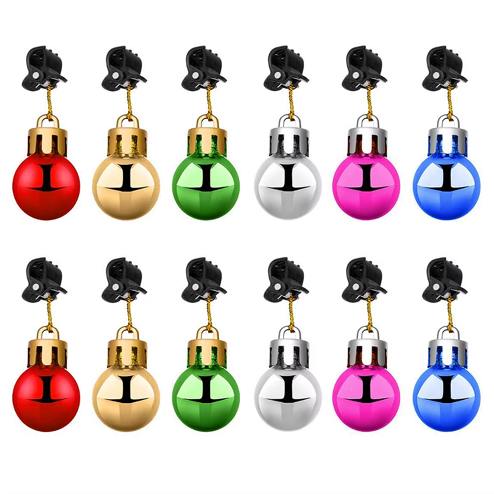 Thumbnail: 12PCS Christmas Bulb Beads Beard Ornament Colorful Christmas Clip Ball Ornament 