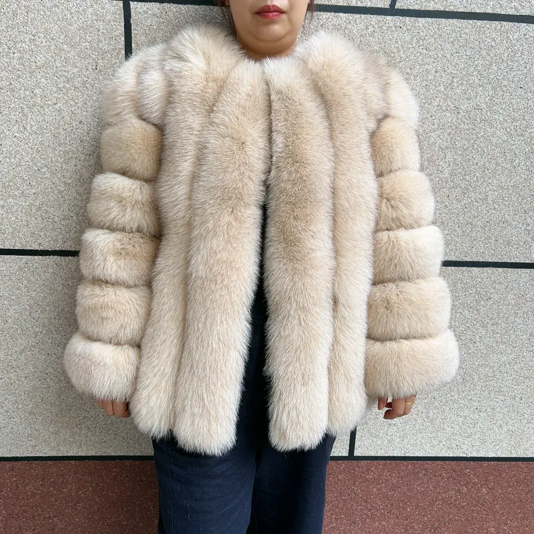 Women's Genuine Fox Fur Luxury Winter Coat