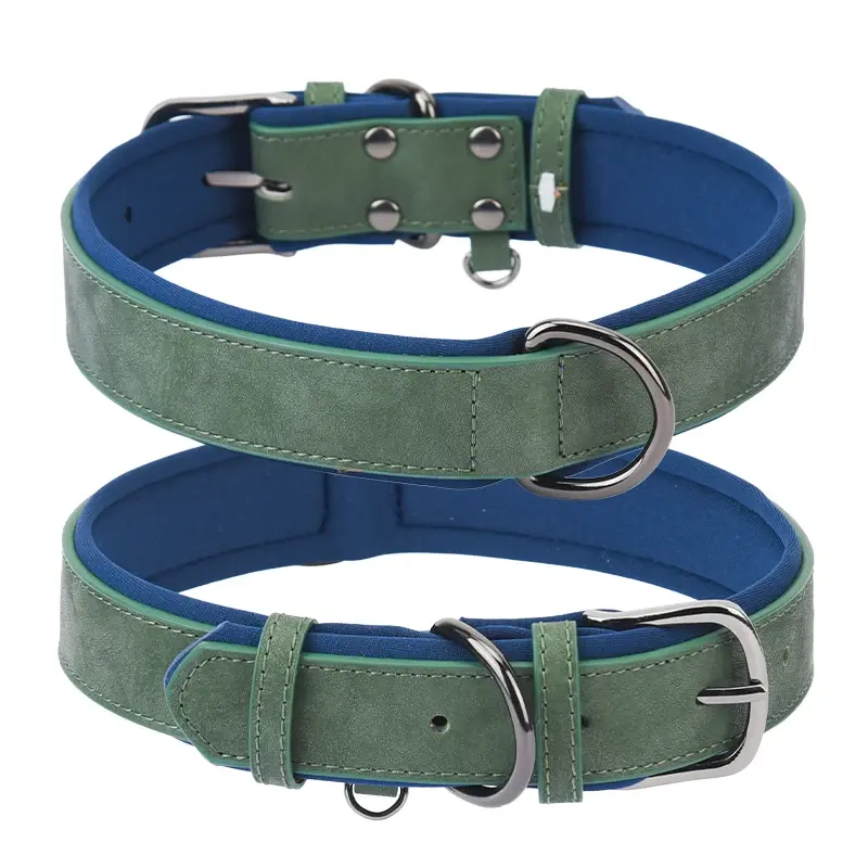 Thumbnail: Adjustable Soft Padded Dog Collars PU Leather Dog Collar Necklace Pet Necklace
