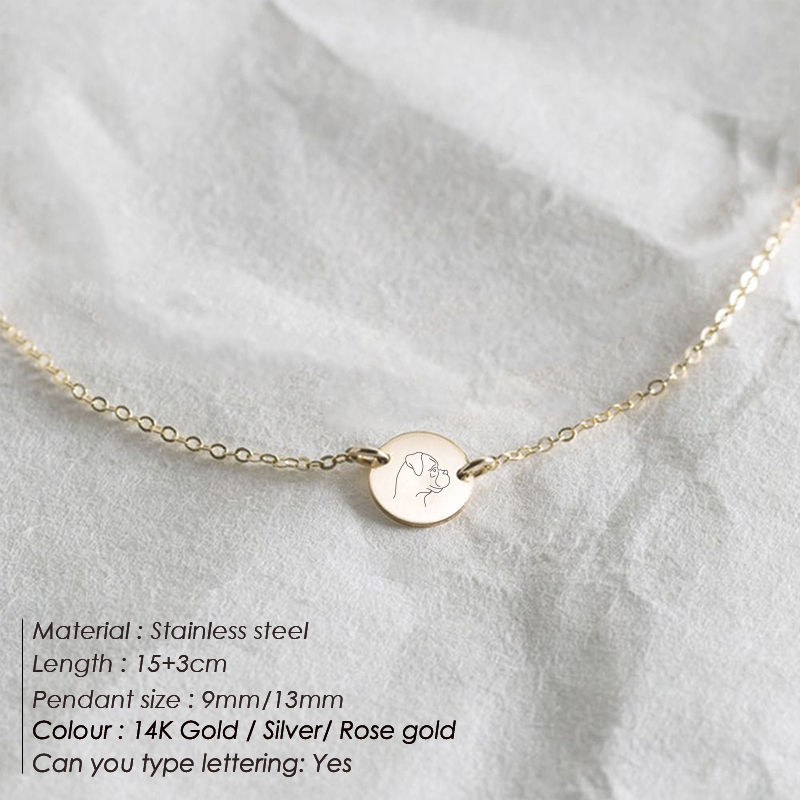 Thumbnail: Customized Initial Animal Pet Dog Puppy Bracelet Laser Engraved Charms 14k Gold