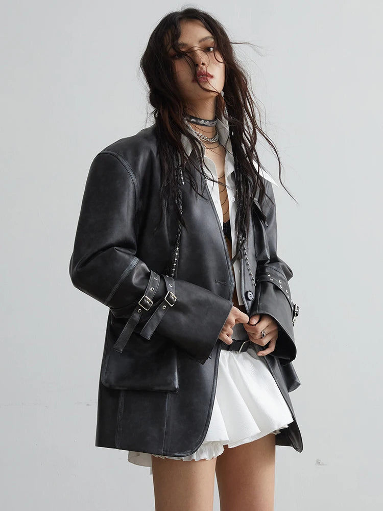 Thumbnail: Mauarci Vegan Leather Jacket