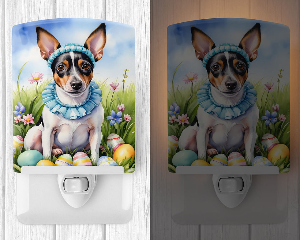 Thumbnail: Rat Terrier Easter Egg Hunt Ceramic Night Light