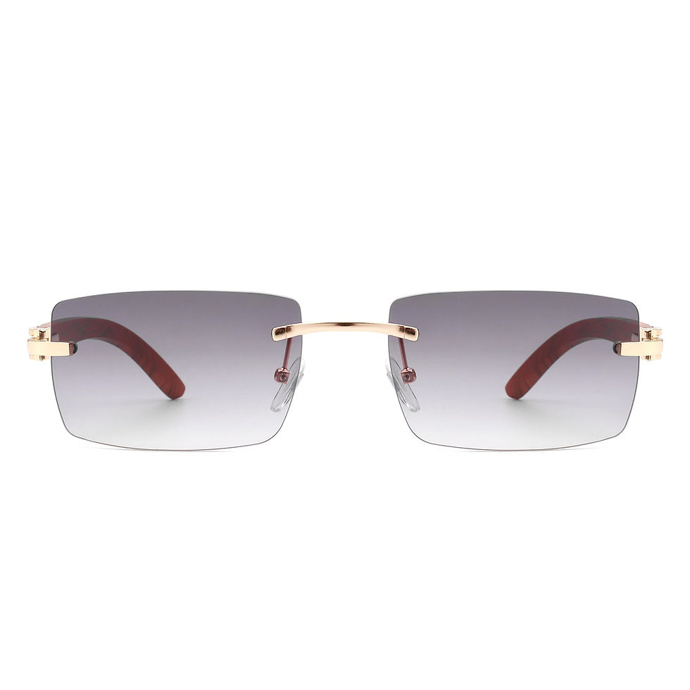 Thumbnail: Retro Rectangle Rimless Tinted Sunglasses