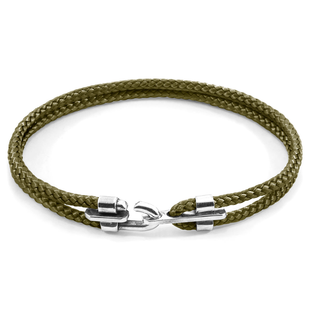 Khaki Green Canterbury Silver and Rope Bracelet