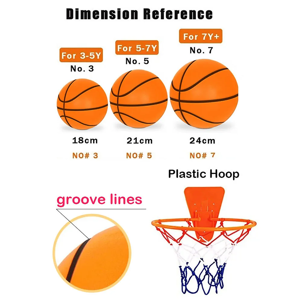 Thumbnail: Silent Basketball Size 3/5/7 Indoor Dribble Quietly Foam Basketball Soft Ball Mu