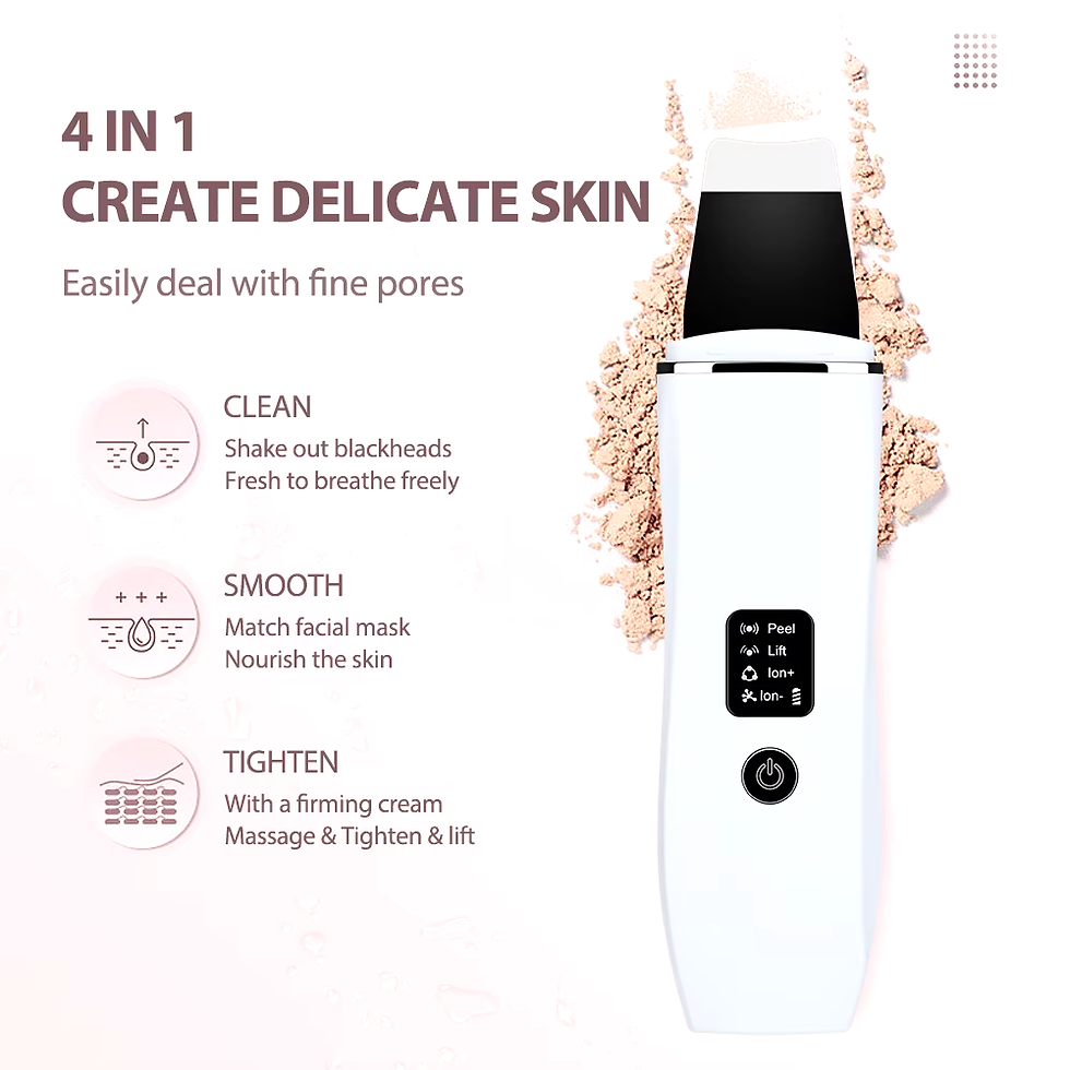 Thumbnail: Ultrasonic Skin Scrubber Blackhead Remover Facial Cleanser 4 Modes Peeling Shove