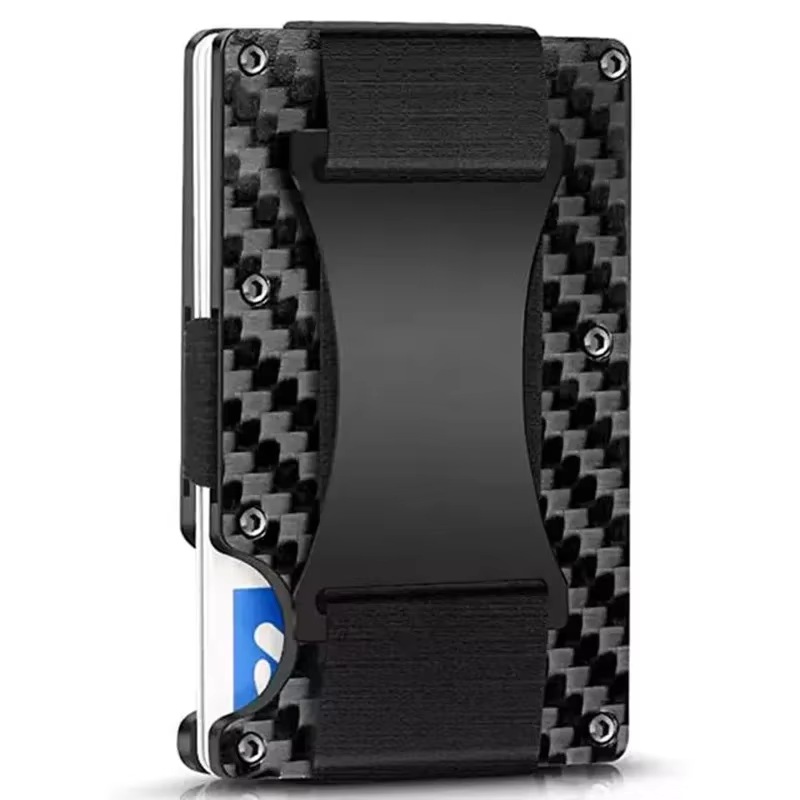 Thumbnail: RFID Cashback Credit Card Holder Luxury Carbon Fiber Minimalist Slim Wallet Cart