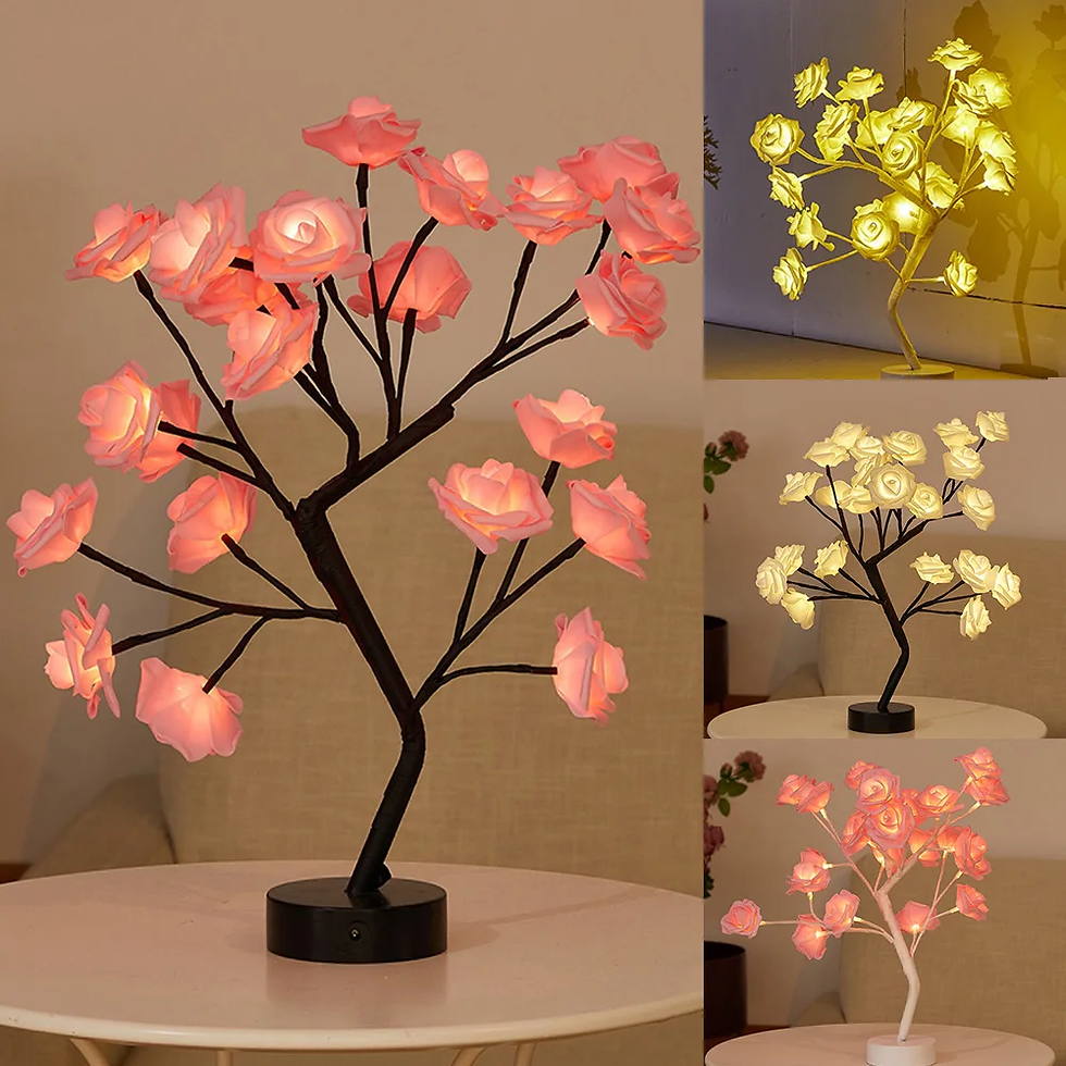 Thumbnail: USB Battery Operated LED Table Lamp Rose Flower Bonsai Tree Night Lights Garland