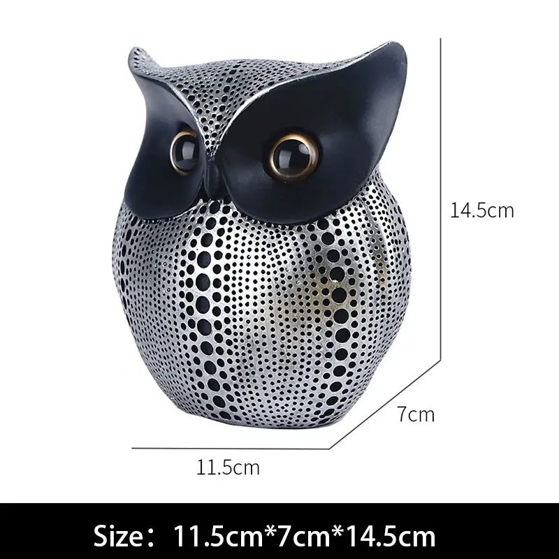 Thumbnail: Nordic Style Owls Ornament, Resin Craft Bird, Miniatures Figurines, Decor