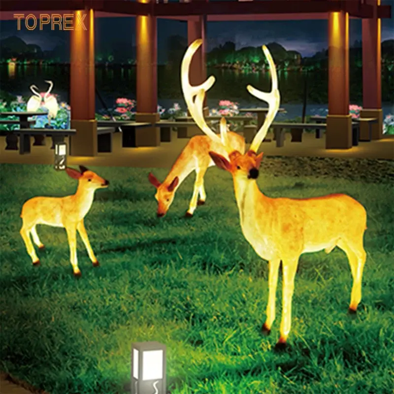 Thumbnail: TOPREX Decor Artificial Christmas Ornaments LED Resin Christmas Reindeer