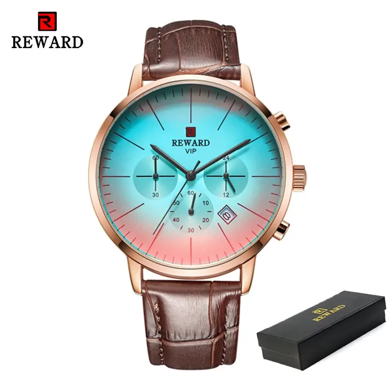Thumbnail: 2024 New Fashion Color Bright Glass Watch Men Top Luxury Brand Chronograph Men's