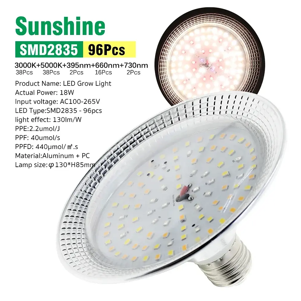 Thumbnail: AC100-265V LED Grow Light Full Spectrum for Vegetable Bloom Lamp E27 Plant Bulbs