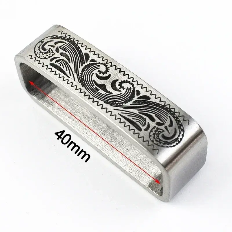 Thumbnail: Deepeel Men's Decorative Metal Belt Keeper Loops – 34–39mm