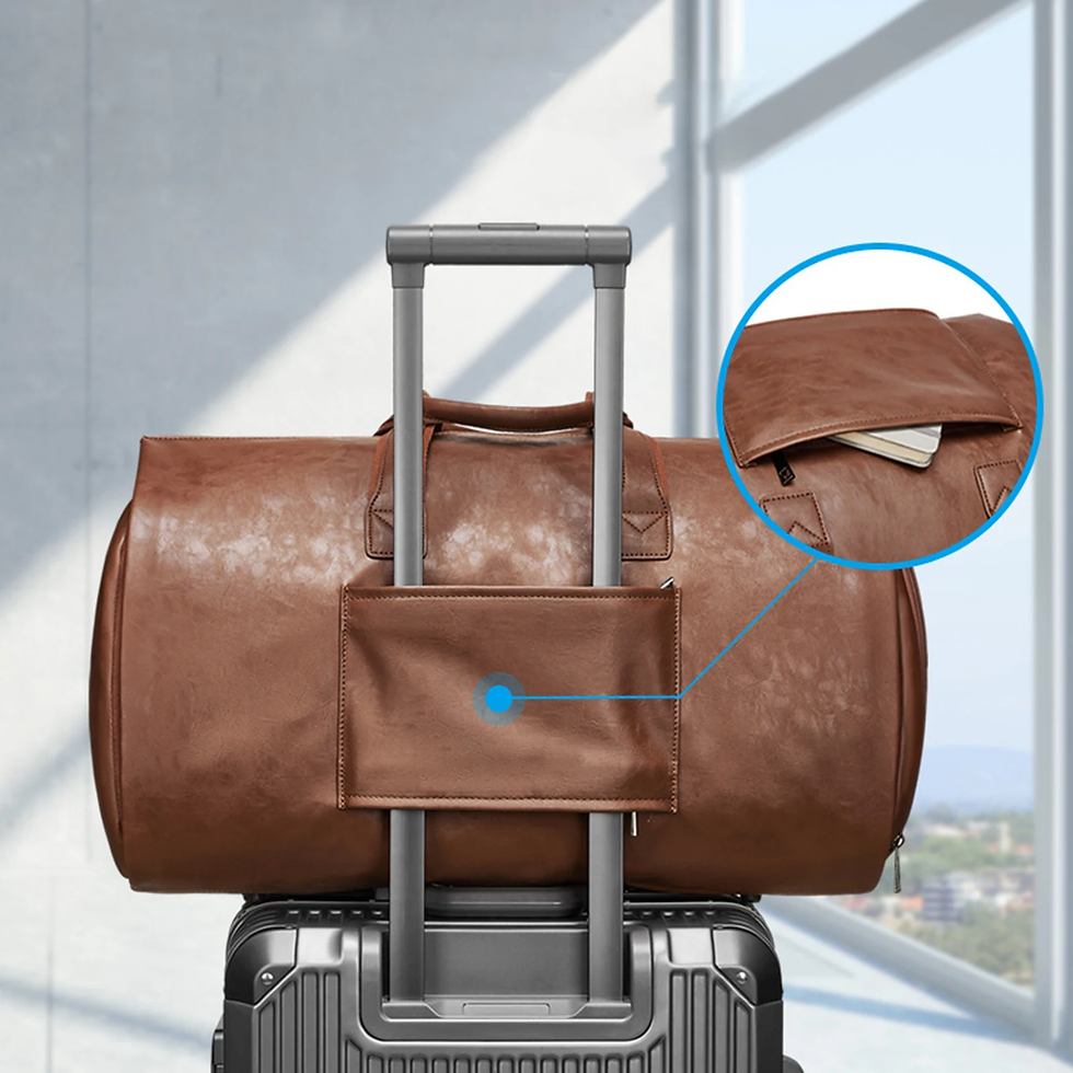 Thumbnail: Leather Duffle Bag Adjustable Strap Shoulder Handbag Waterproof Extra Large Week