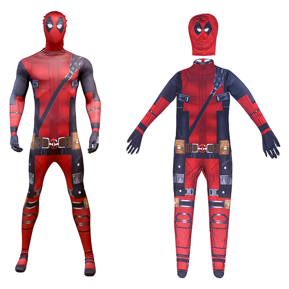 Thumbnail: MARVEL Deadpool Cosplay Costumes Kids Adult Superhero Bodysuit Jumpsuit with Mas