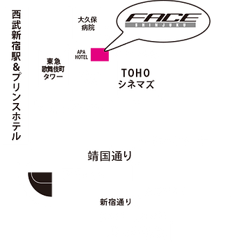 face_map　cast 聖児セミョーノフ 秋吉久美子 もも（チャラン・ポ・ランタン） 大谷亮介 エミ・エレオノーラ 安部聡子 真洋  梅垣義明 奥津裕也 トースティー 藤井レオナ 松本実  星田英利  渡部豪太　三文オペラ　歌舞伎町の絞首台　shinjuku face　新宿FACE