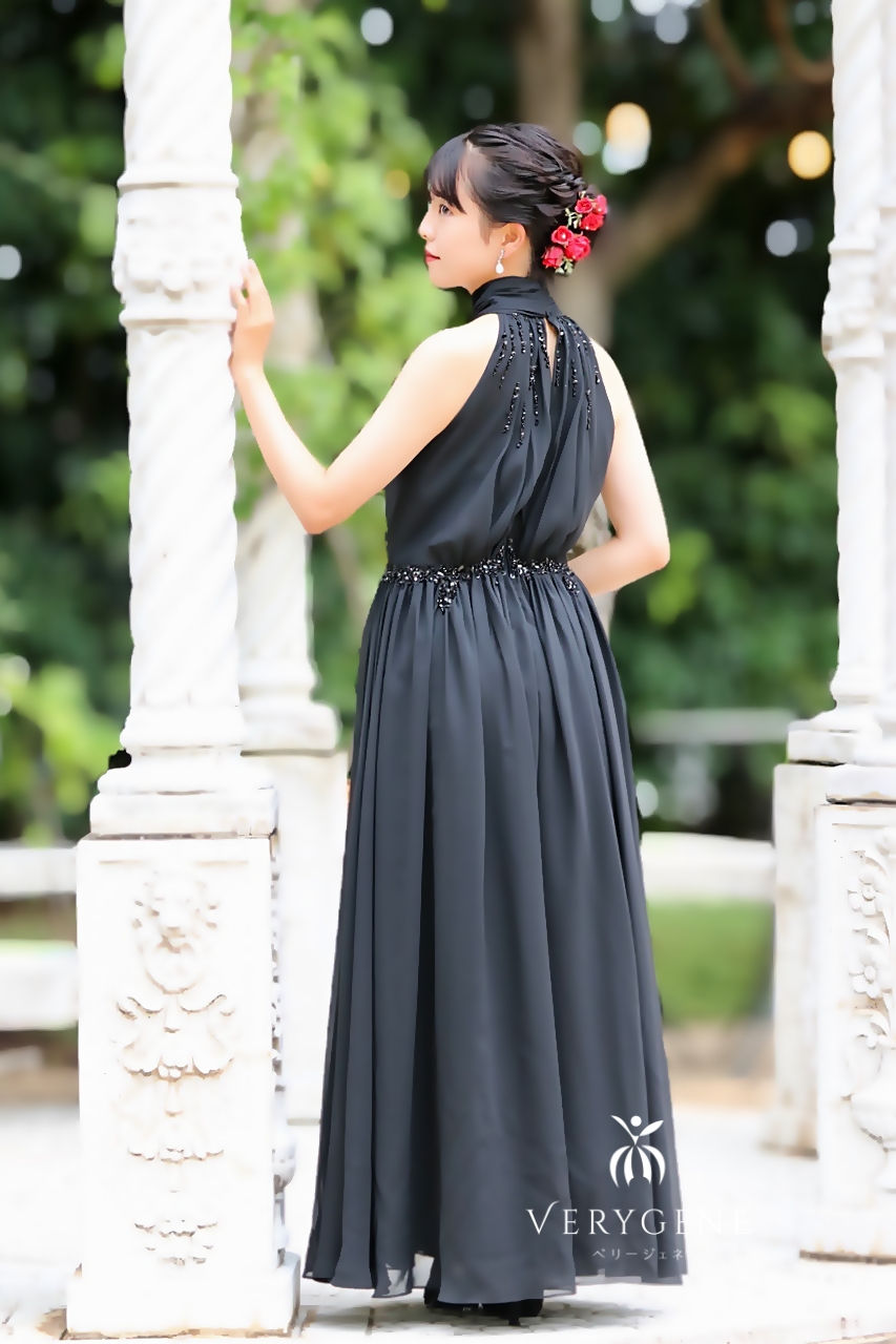 サムネイル： ハイネックシフォンドレス(nad00071)