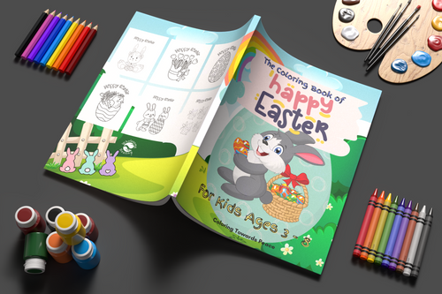 HAPPY-HAPPY A Children’s Coloring Book Happy Toddler Coloring Book with Bonus Stickers Inside