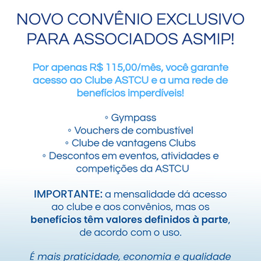 NOVO CONVÊNIO EXCLUSIVO PARA ASSOCIADOS ASMIP!