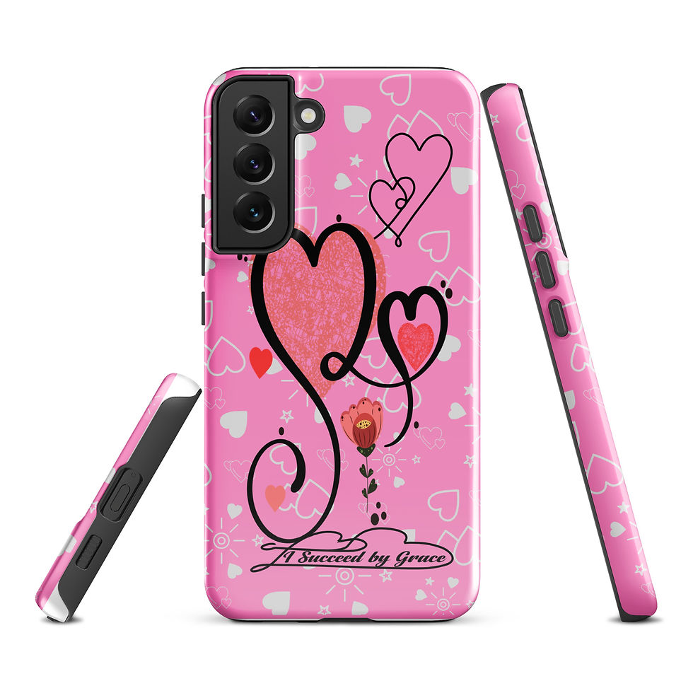 Thumbnail: Tough Case for Samsung Galaxy S22 Ultra custom designed with pink colors and love shape for Valentine on display online
