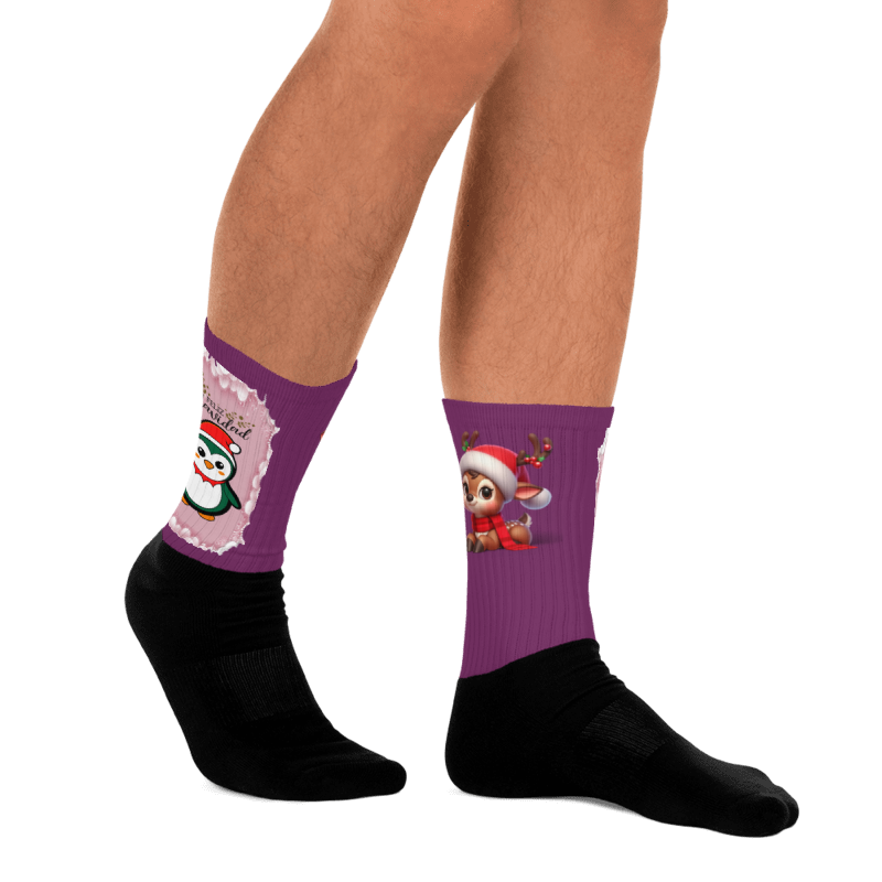 Thumbnail: Male legs in brown Christmas stockings for sale online talking steps