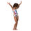 Thumbnail: A young girl dressed in vibrant Christmas swimwear spread her hands in the air