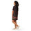 Thumbnail: Left-back view of a woman wearing a T-Shirt Dress designed in deep-brown adorned with large a heart for sale online