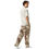 Thumbnail: Right-side view of a man wearing a unisex camouflage wide-leg joggers with side pockets taking a step